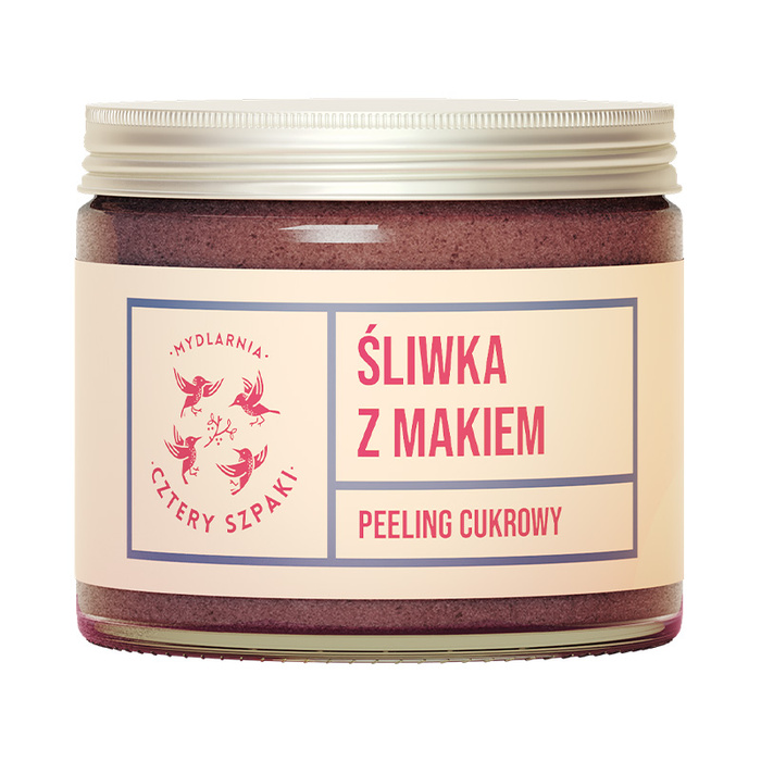 4 Szpaki Peeling cukrowy Śliwka z Makiem, 250 ml