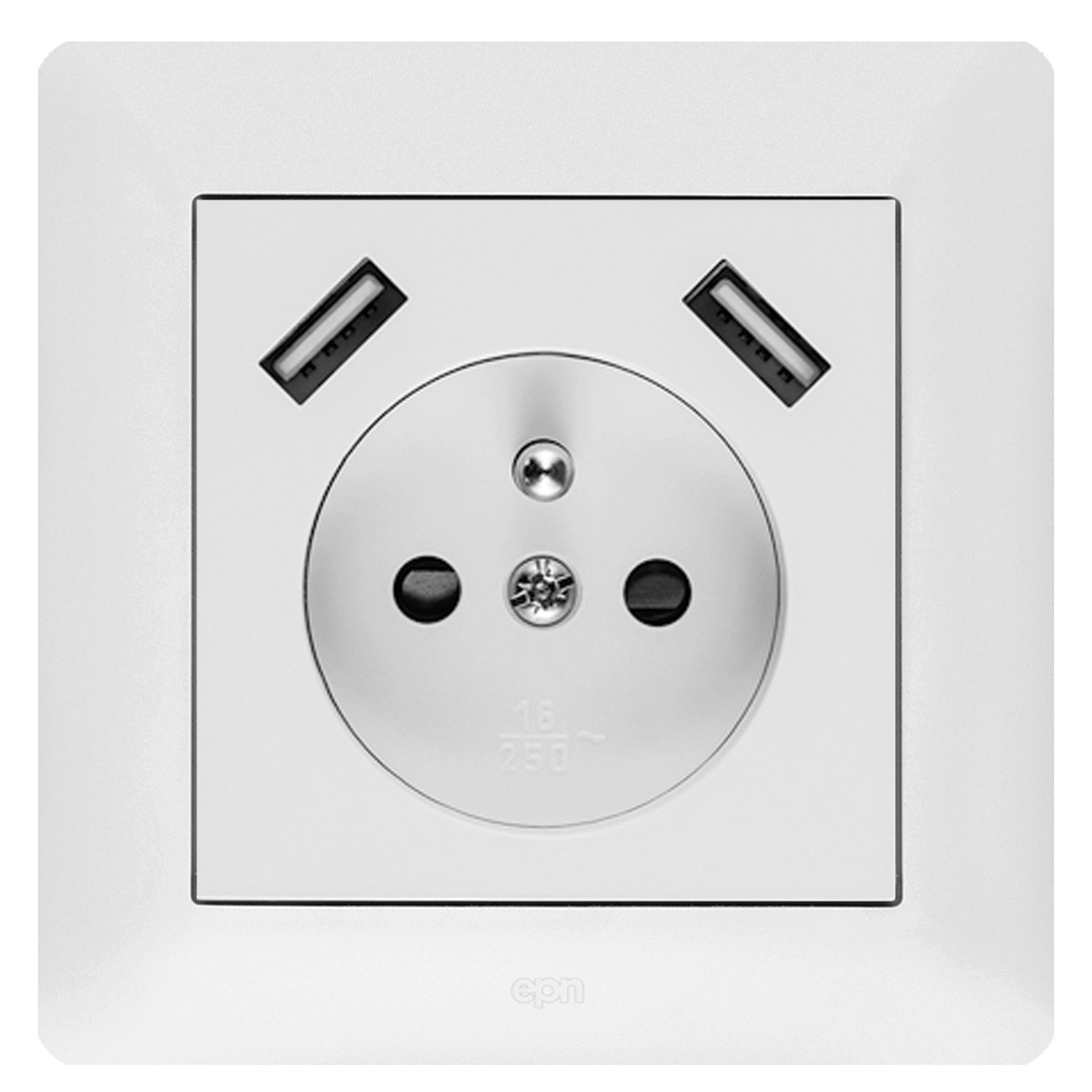 Elektro-Plast Gniazdo Astoria 2P+Z 2xUSB białe