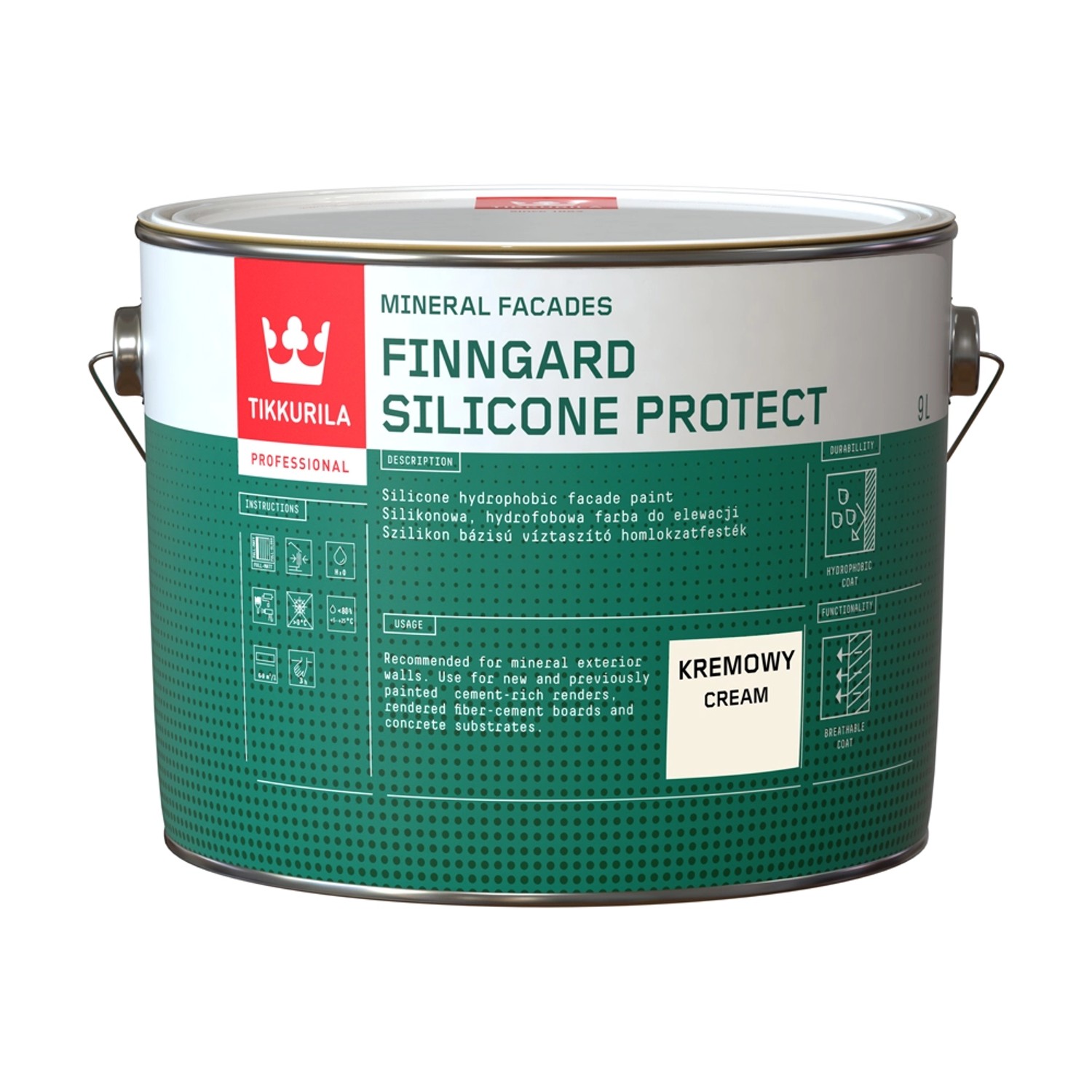 Farba elewacyjna Tikkurila Finngard Silicone Protect 9 l kremowy