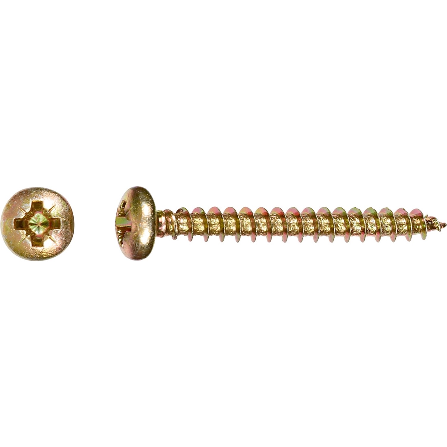 LUX Wkręt uniwersalny z łbem walec PZ 3,5 mm x 30 mm ocynk żółty 20 szt