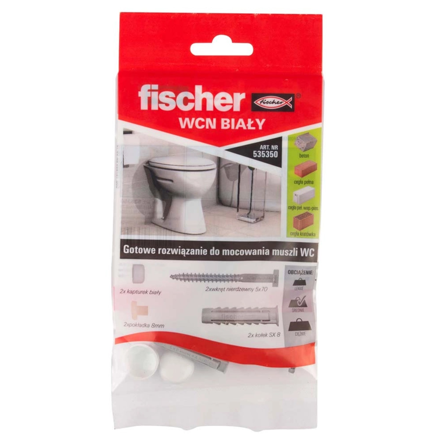 Fischer Mocowanie sanitarne WCN BIAŁY 2 sztuki