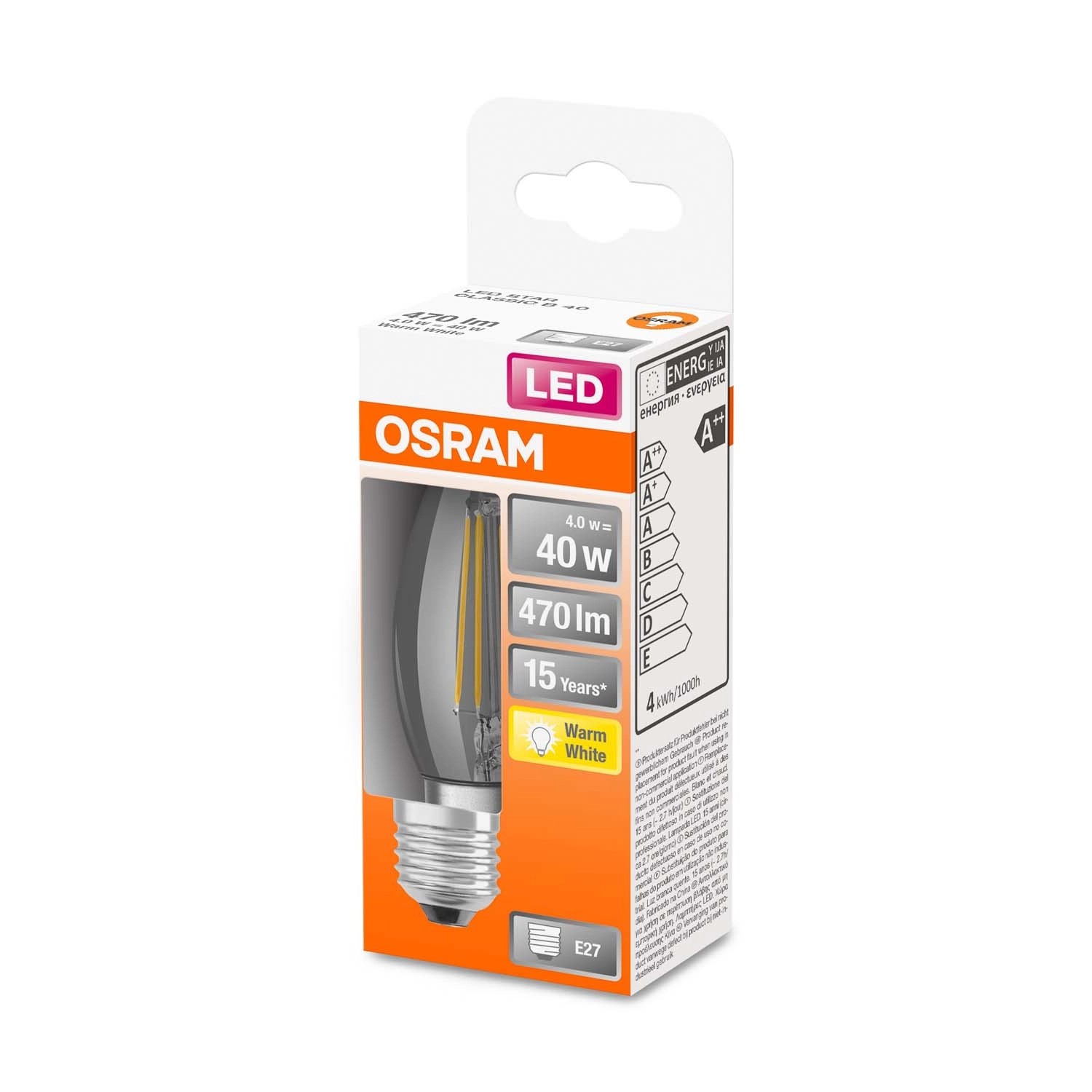Osram Żarówka LED STAR CLASSIC B40 filament 4W E27 470 lm 2700K