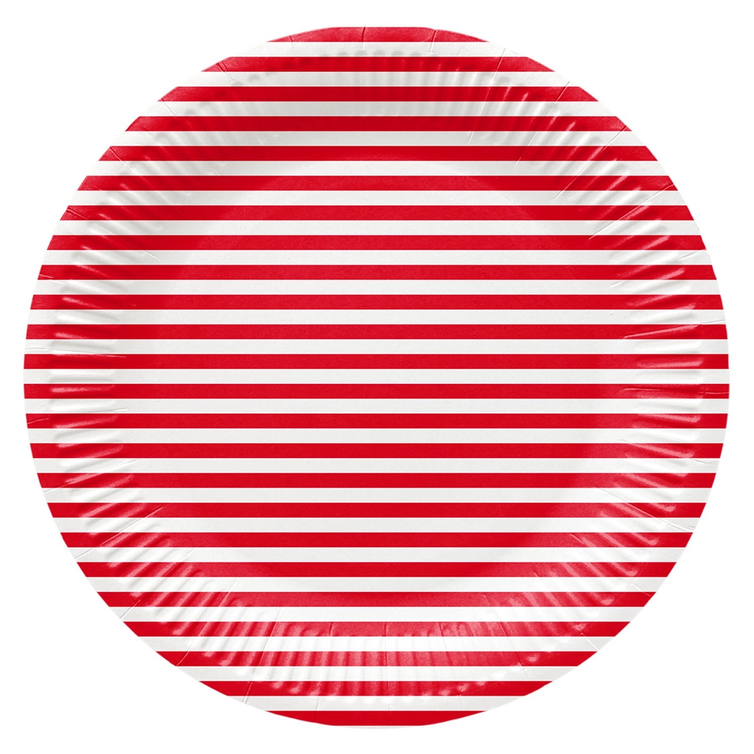 Talerze papierowe STRIPES RED - śr. 23 cm
