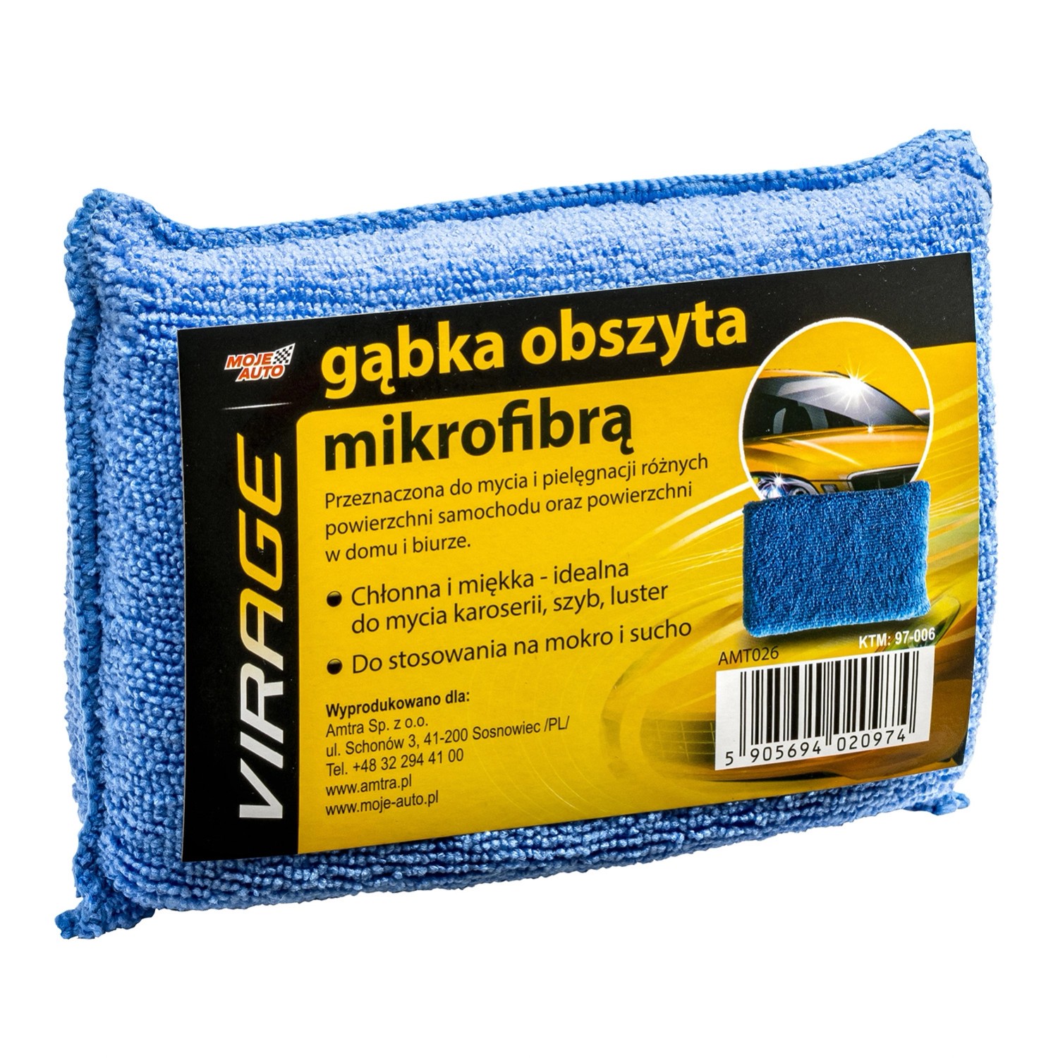 Moje Auto Virage Gąbka obszyta mikrofibrą