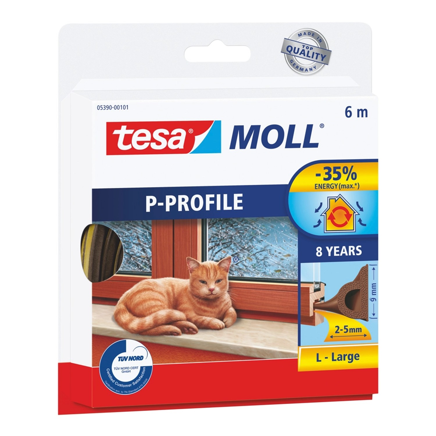 Tesa Uszczelka profil P brązowa 6 m