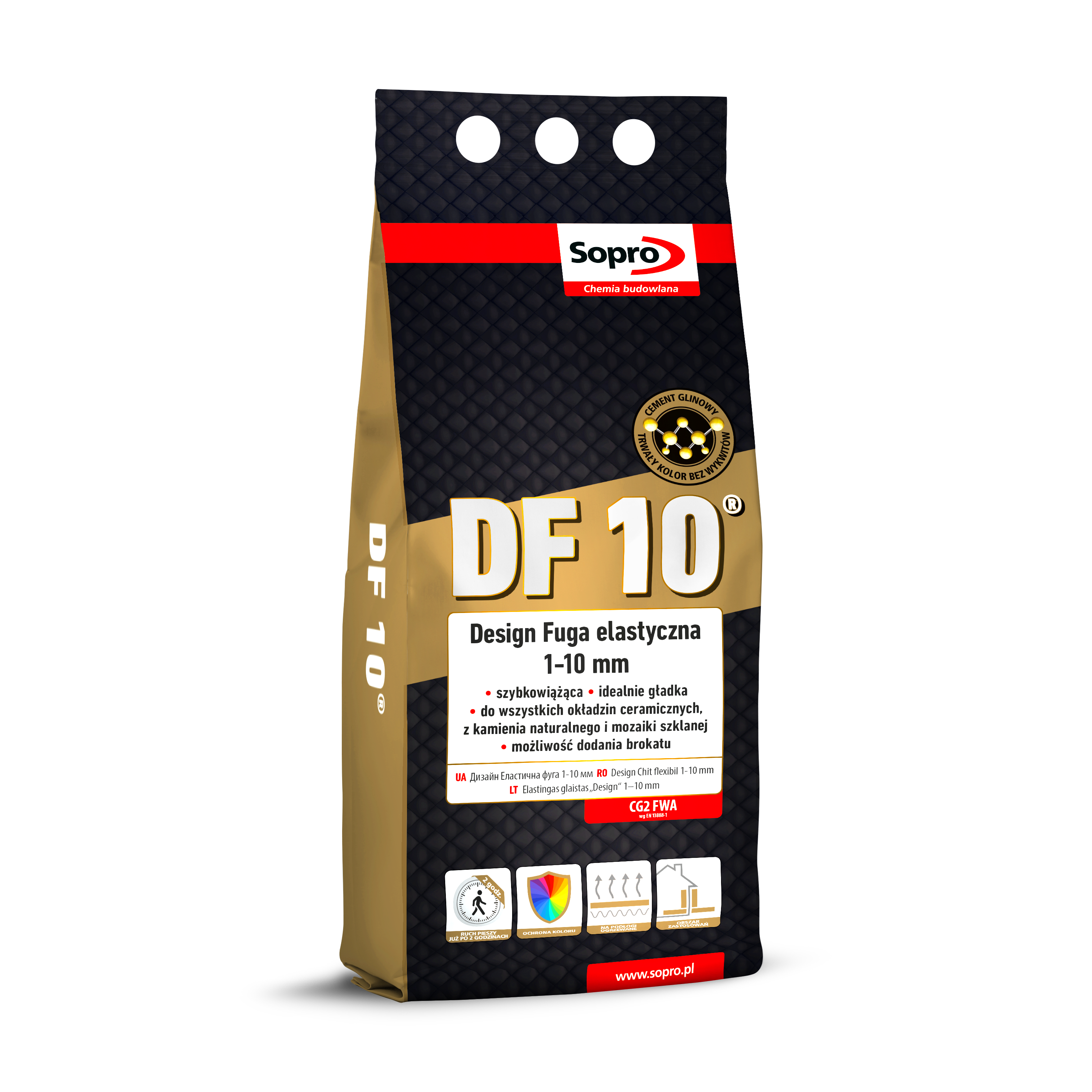SOPRO DF10 2KG ZAPRAWA FUGOWA FUGA ELASTYCZNA 1-10MM JASNOSZARA