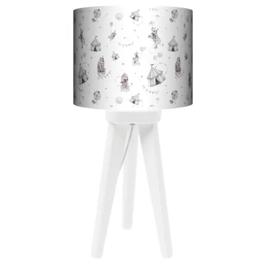Lampa Trójnóg mała Baśniowy cyrk na bieli kolor podstawy do wyboru FL - czarny