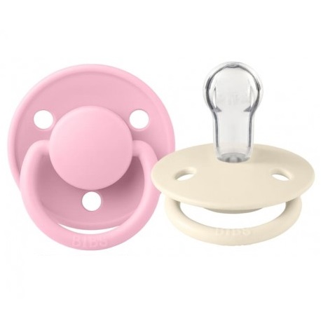 BIBS DE LUX 2-PACK IVORY & BABY PINK Smoczek uspokajający silikonowy ONE SIZE BBTB