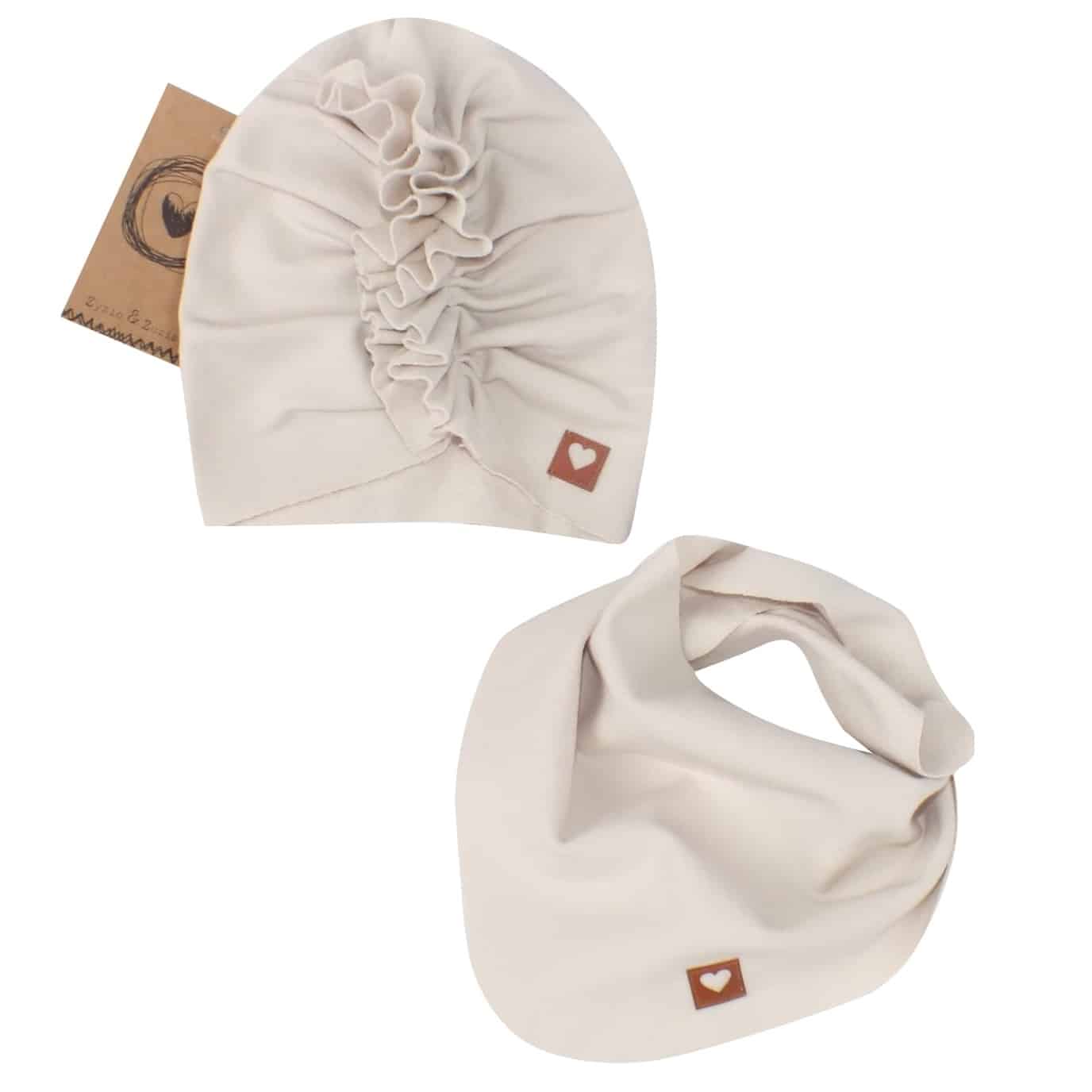 Czapka + turban beż ZZ