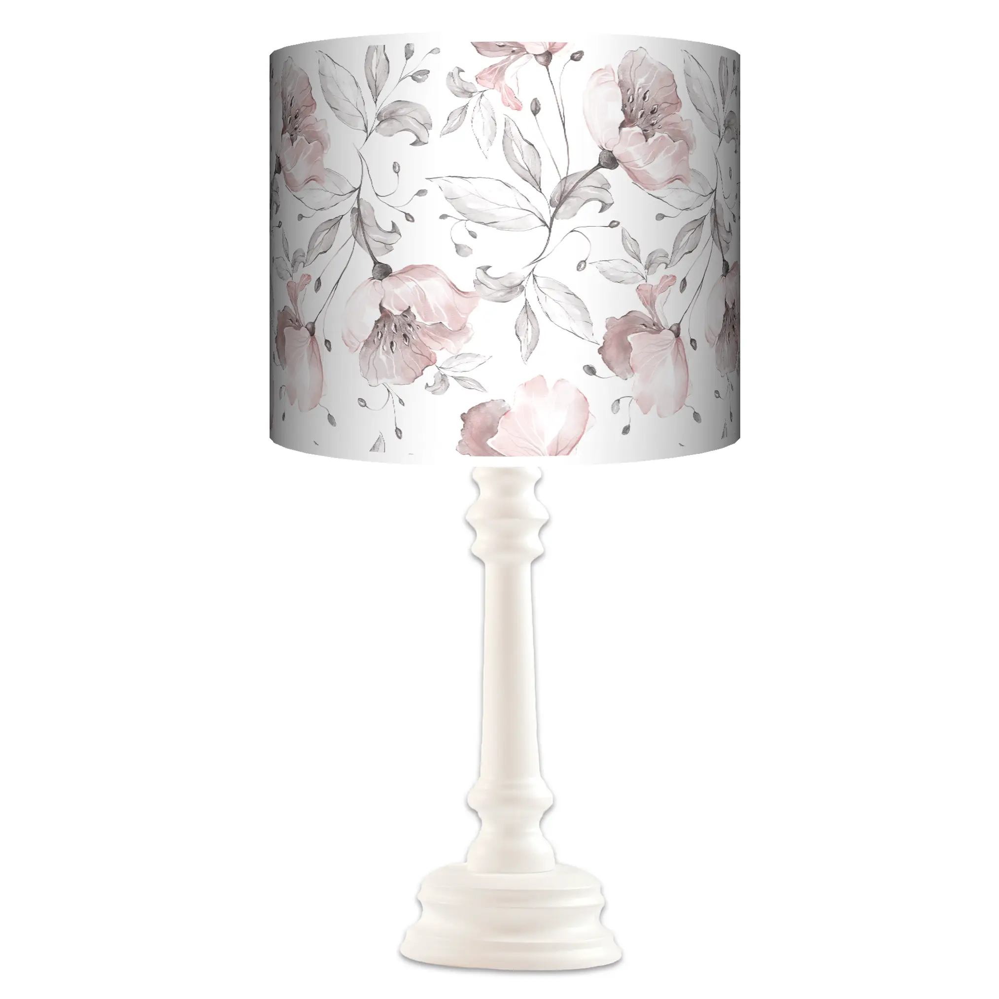 Lampa stojąca QUEEN magnolie na bieli - kolor podstawy do wyboru FL - różowy