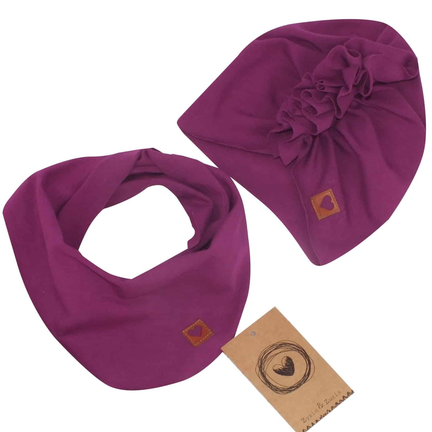 Czapka + turban burgund ZZ
