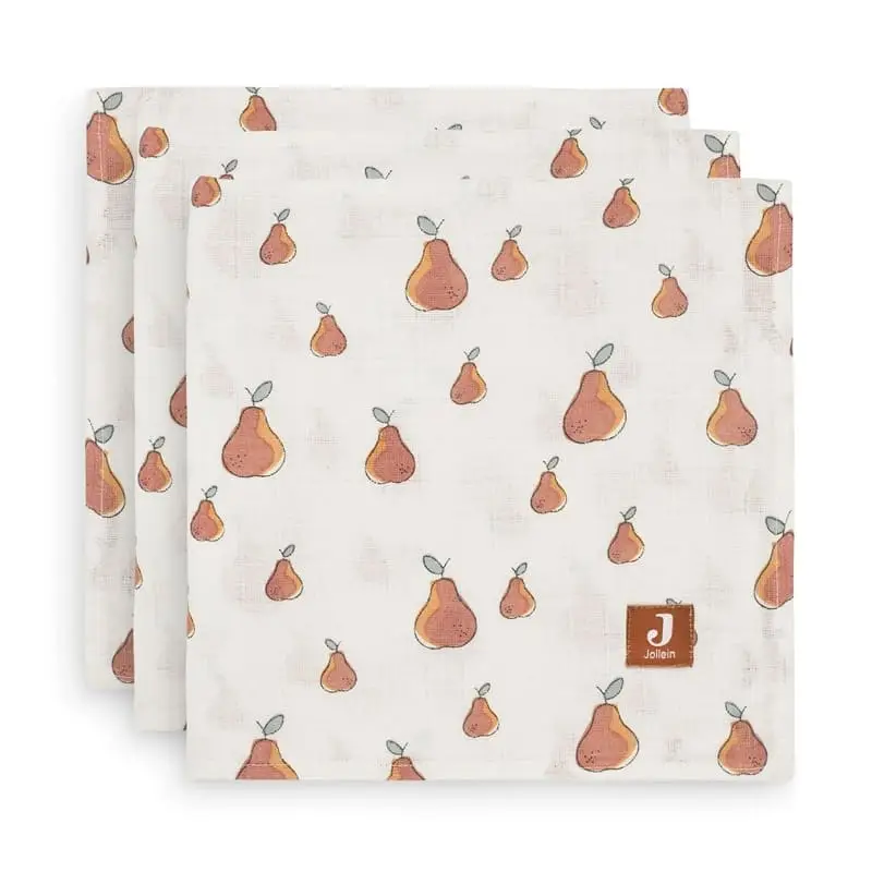 3 pieluszki niemowlęce Hydrophilic 70 x 70 cm Pear Jollein BBTB