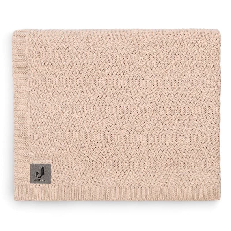 Jollein kocyk tkany 100x75 cm RIVER KNIT Pale Pink BBTB