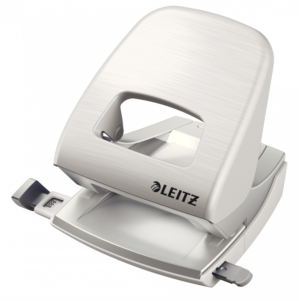 Dziurkacz Leitz NeXXt Series Style, do 30 kartek metaliczny biały