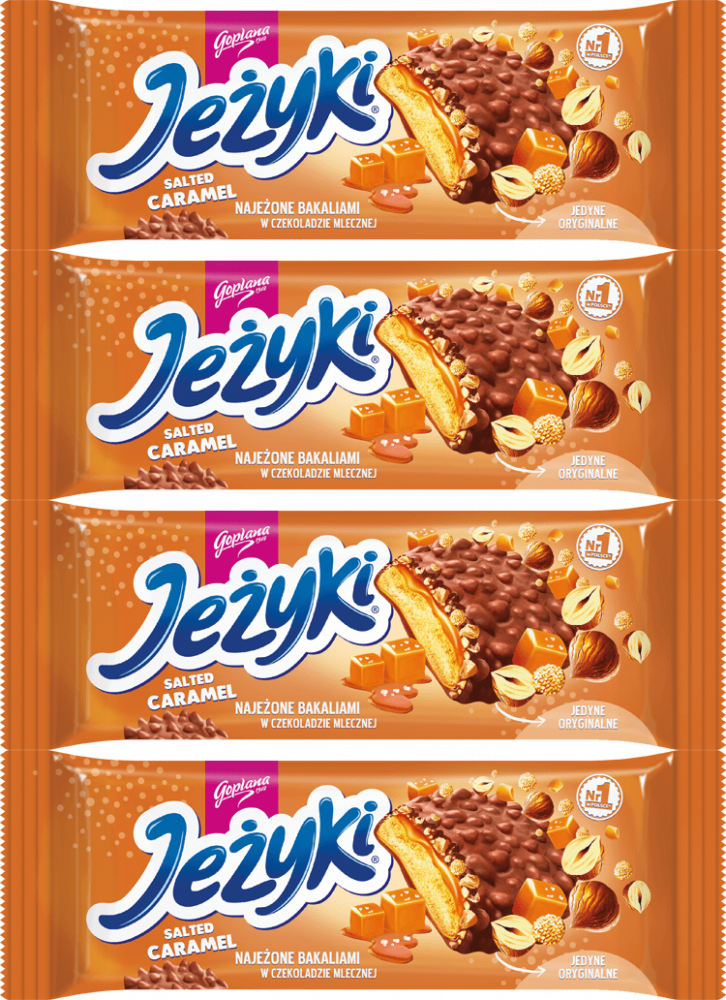 4x Ciastka Jeżyki, słony karmel, 140g