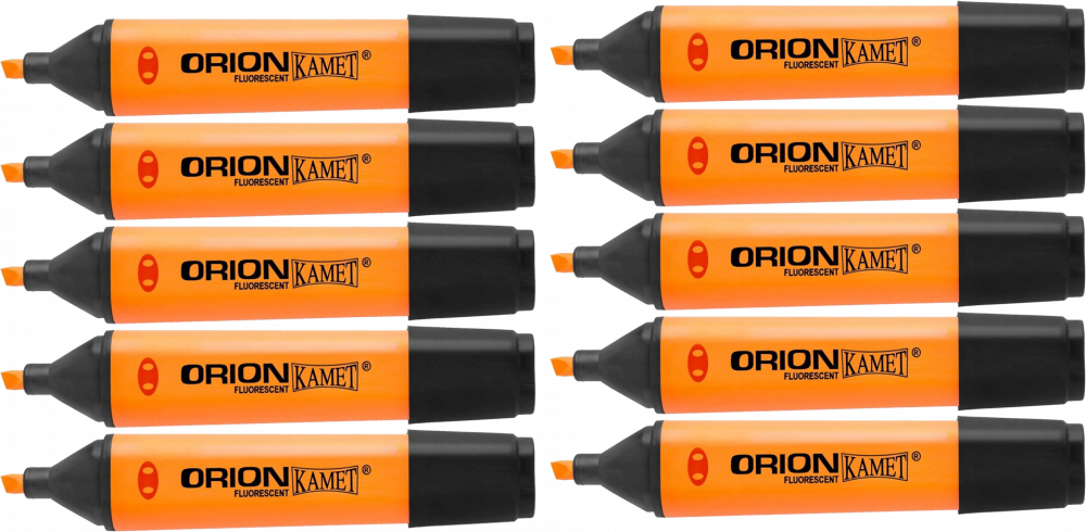 10x Zakreślacz Kamet, Orion, ścięta, pomarańczowy