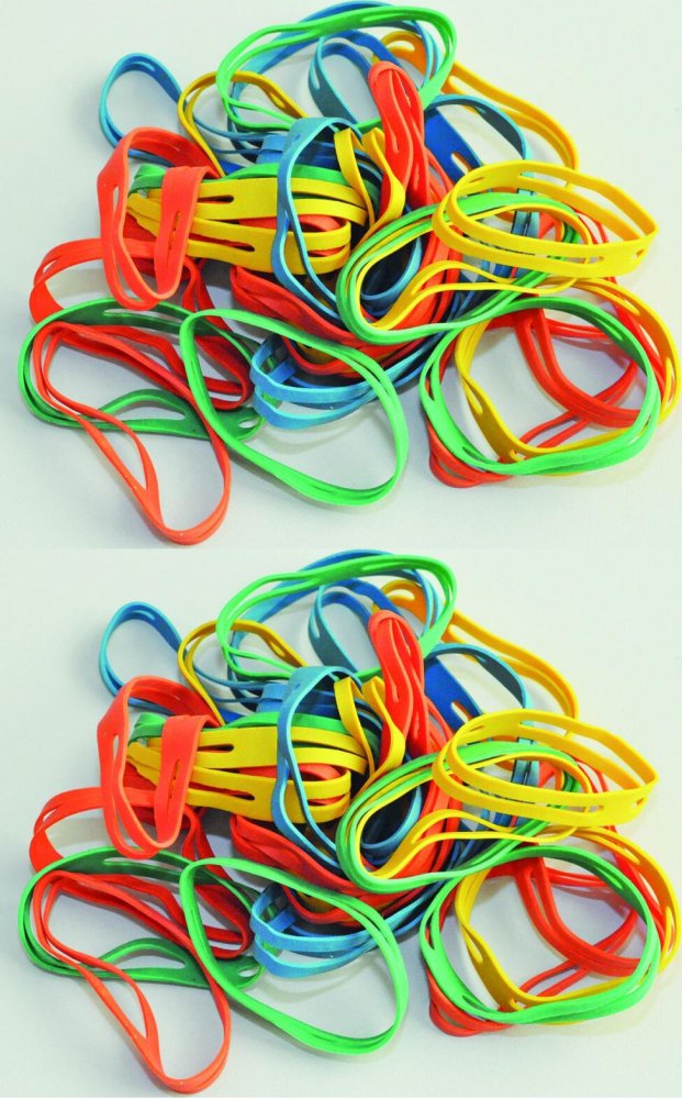 2x Gumki recepturki Q-Connect, krzyżowe, 50mm, 100g, mix kolorów
