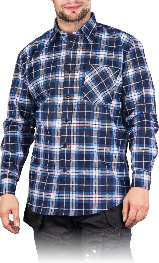 Koszula flanelowa Reis, gramatura 120g, rozmiar XXXL, niebiesko-granatowy
