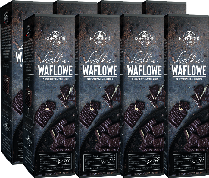 8x Listki waflowe w deserowej czekoladzie Kopernik Premium, 96g