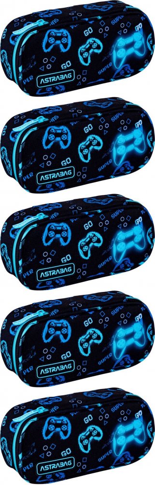 5x Piórnik szkolny Astra Astrabag Go Playing AC6, saszetka, bez wyposażenia