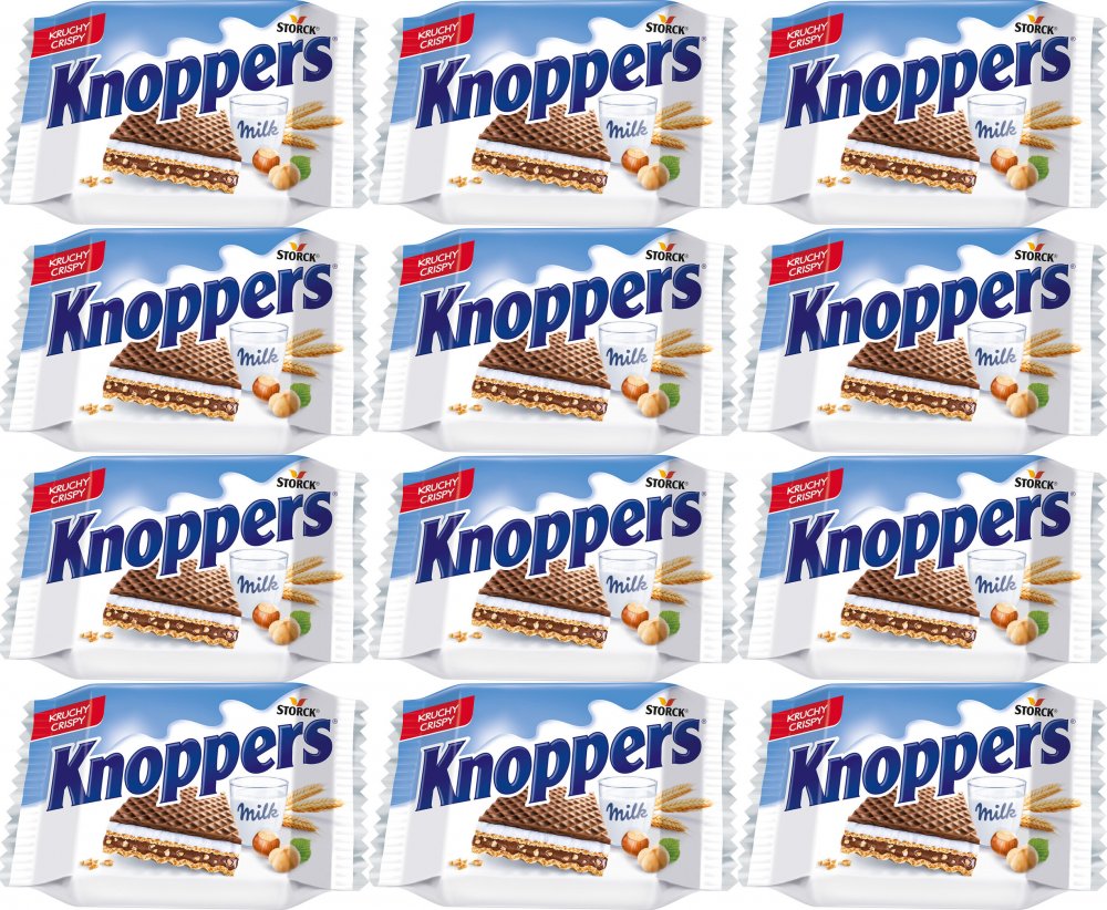 12x Wafelek Knoppers,mleczno-orzechowy, 25g