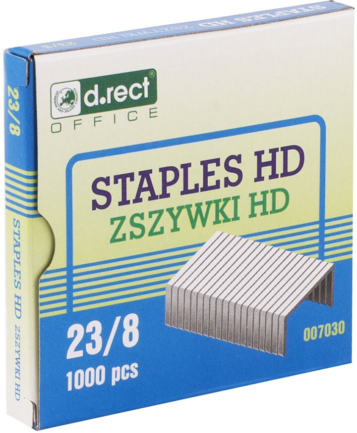 Zszywki D.Rect HD 23/8, 1000 sztuk, srebrny