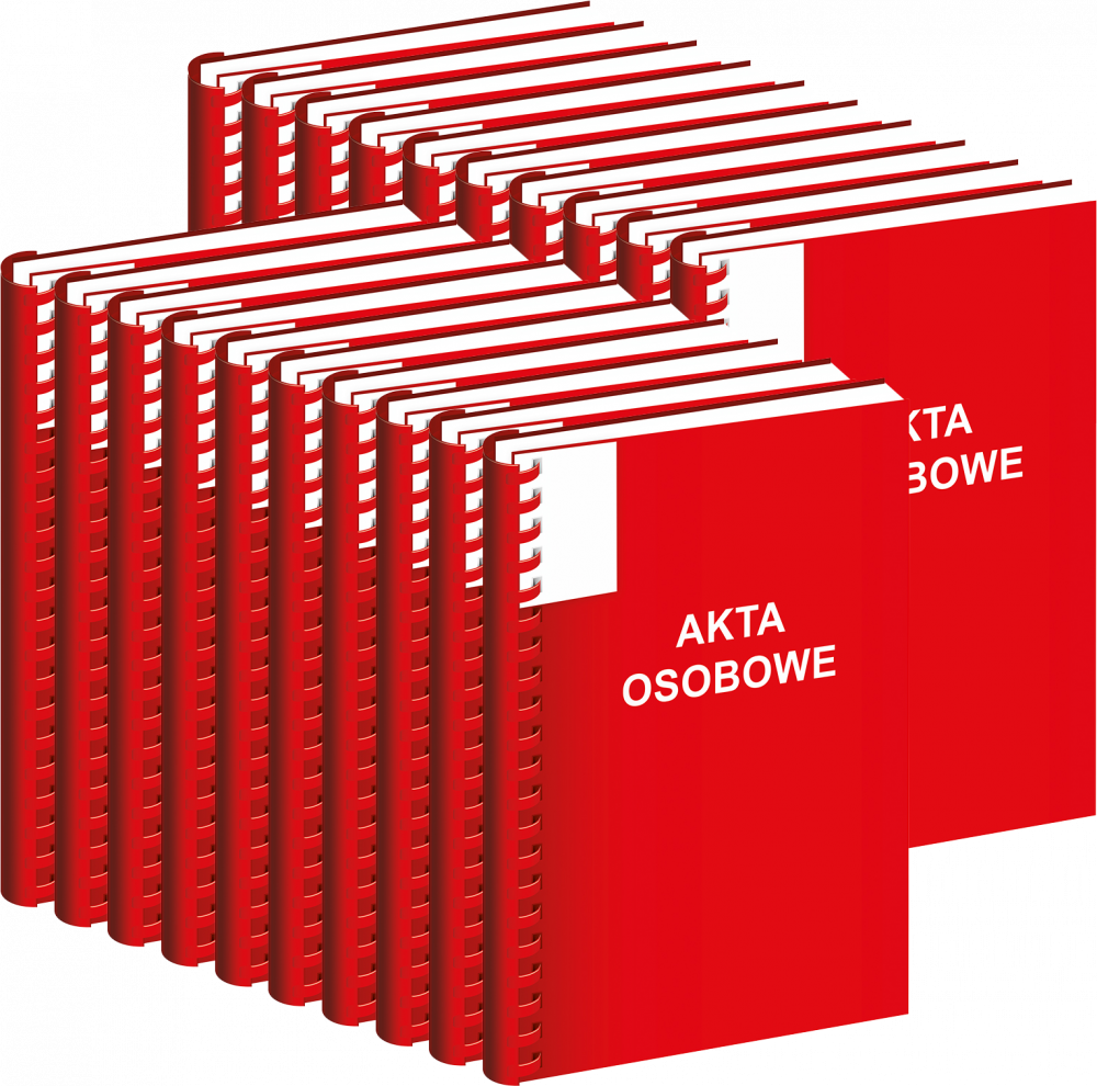 20x Teczka do akt osobowych Interdruk, A4, 350g/m2, czerwony