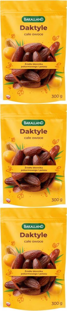3x Daktyle suszone Bakalland, 300g