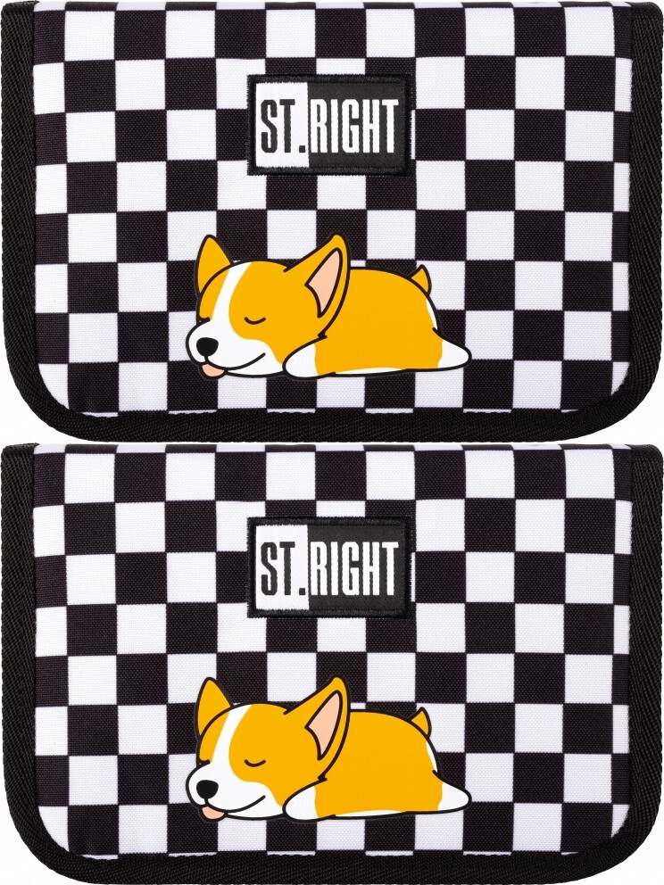 2x Piórnik dwuklapkowy St. Right PC3, bez wyposażenia, 20.5x14x3.5cm, Sleepy Corgi