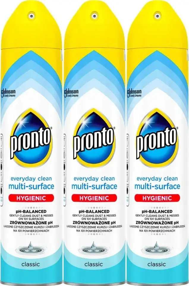 3x Pronto do mebli Multi Surface Original, spray, przeciw kurzowi, 250ml