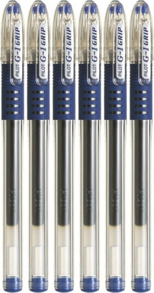 6x Długopis żelowy Pilot, G1 Grip, 0.5mm, niebieski