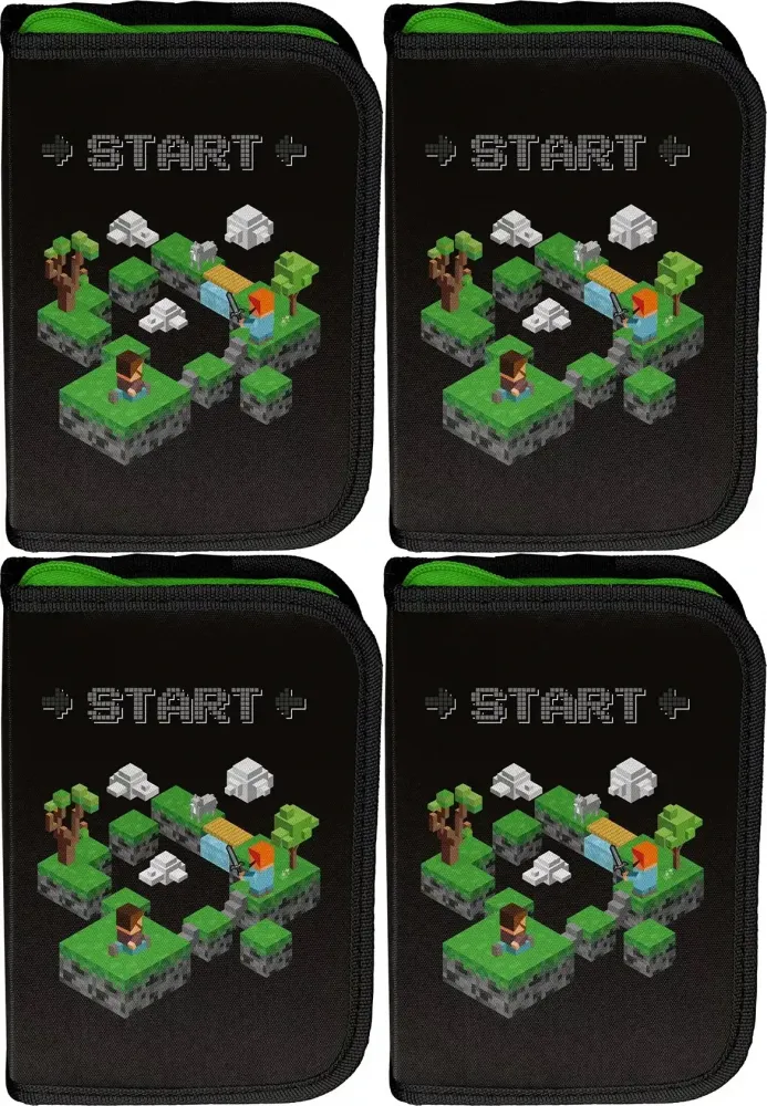 4x Piórnik Paso Minecraft, bez wyposażenia, 19.5x13x3.5cm
