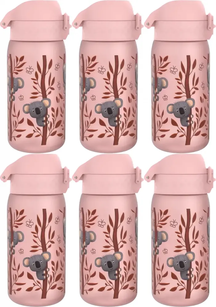 6x Bidon ION8 Koala, recyclon/tritan, 350ml, różowy