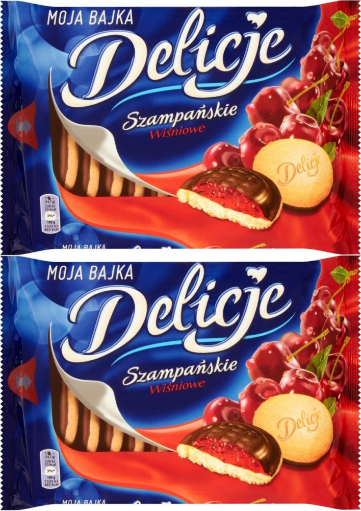 2x Ciastka Delicje szampańskie Mondelez, wiśniowy, 294g