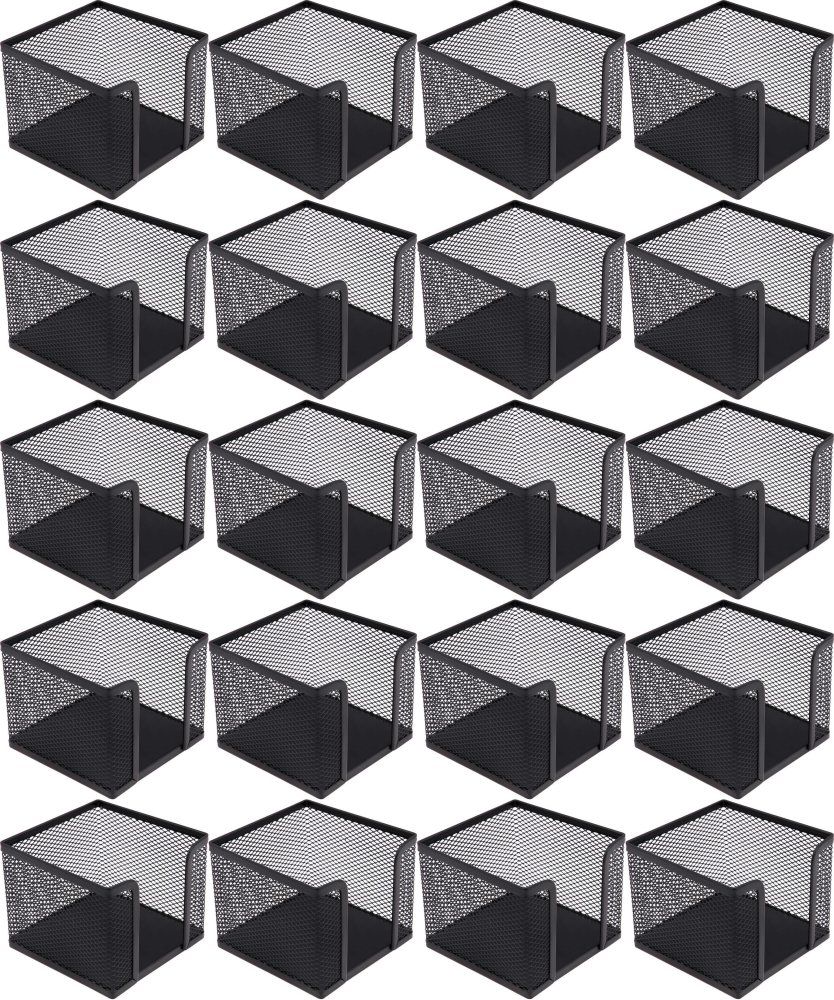 20x Pojemnik na karteczki MemoBe, metalowy (druciany), 8x10x10cm, czarny