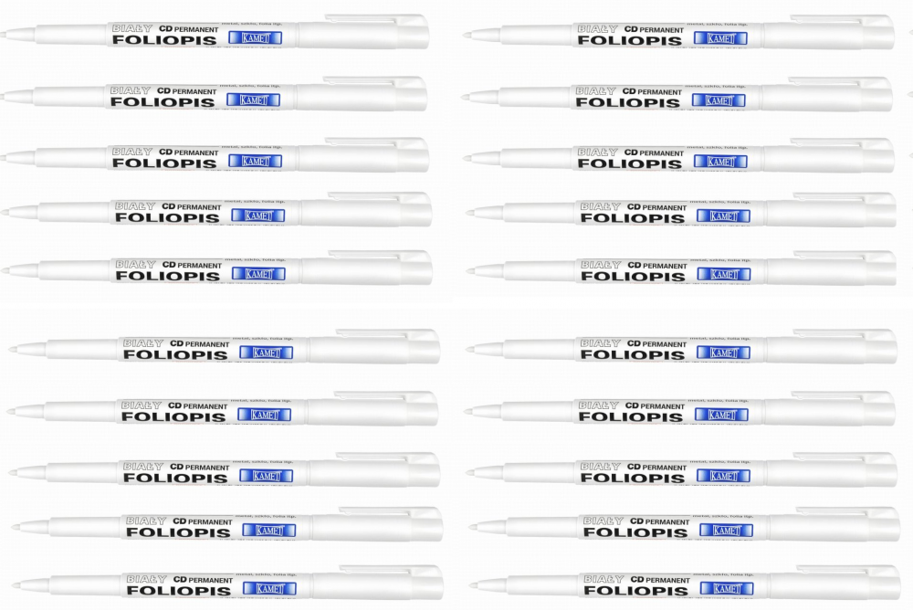 20x Foliopis Kamet K-100, CD, wodoodporny, biały
