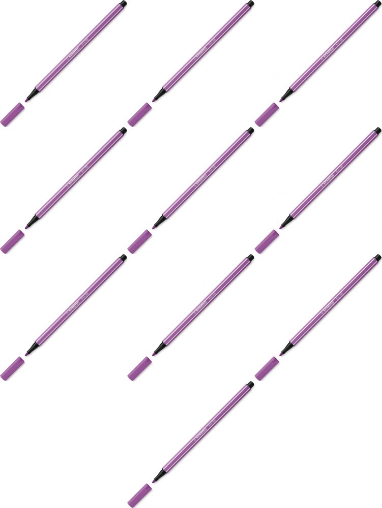 10x Pisak Stabilo Pen 68/60, okrągła, 1mm, śliwkowy