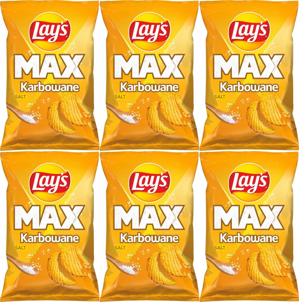 6x Chipsy Lay's Max Karbowane Salted, solony, 120g