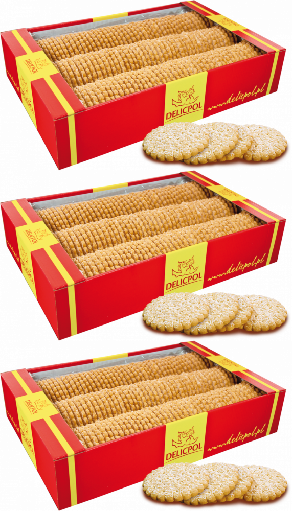 3x Herbatniki Delicpol, z cukrem, 2.5kg