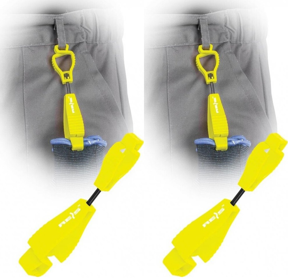 2x Klips do przypinania rękawic do odzieży Reis GLOVE-CLIP01, żółty