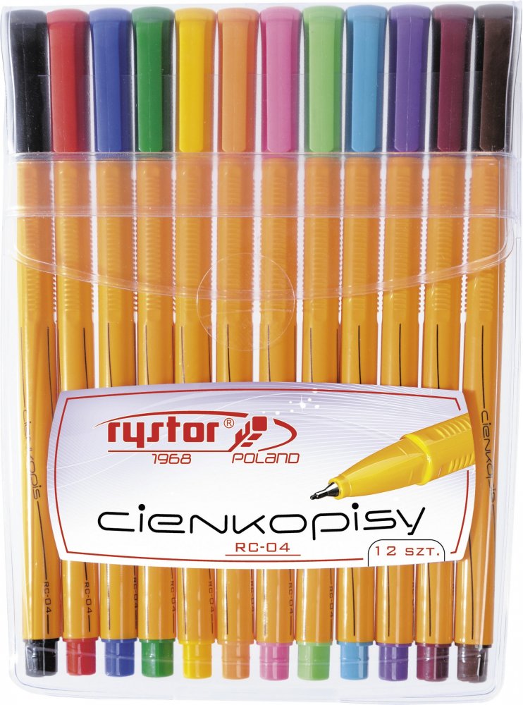 Cienkopis Rystor, RC-04, 0.4mm, 12 sztuk, mix kolorów