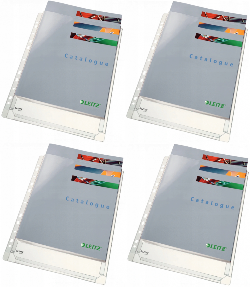 4x Koszulki groszkowe Leitz Premium, poszerzane, A4, 170μm, 10 sztuk, transparentny