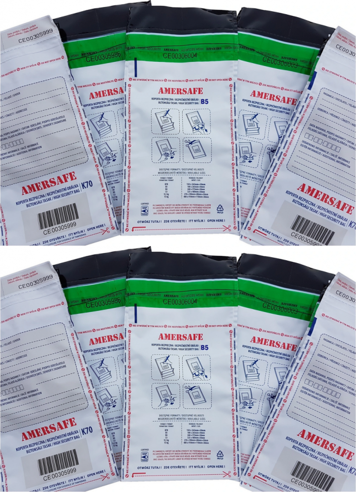 2x Koperta bezpieczna SuperpackSafe, B5, z paskiem HK, z kieszenią na dokumenty, 100 sztuk, szary