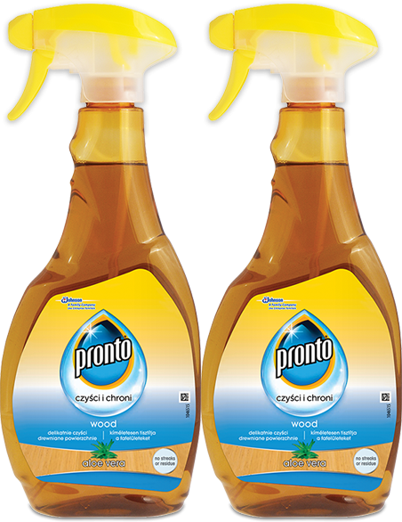 2x Płyn do czyszczenia powierzchni drewnianych Pronto Wood Aloe Vera, z rozpylaczem, 500ml