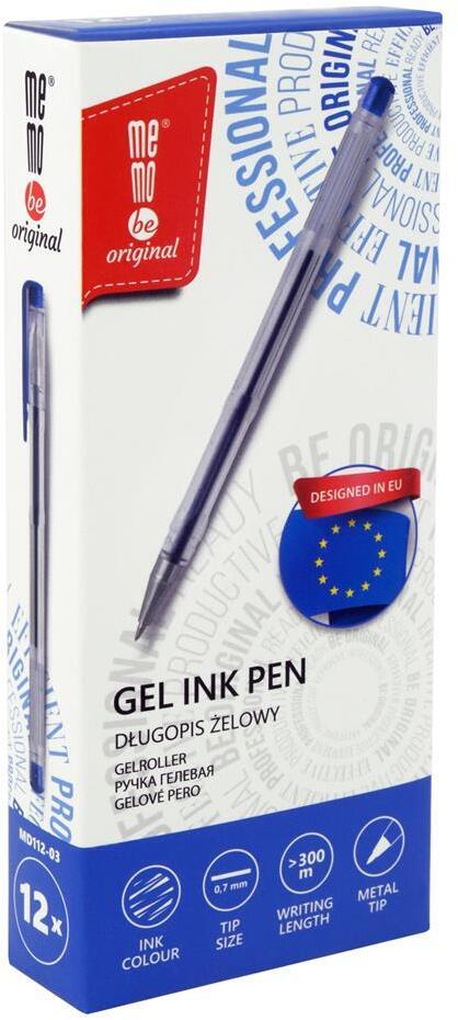 12x Długopis żelowy MemoBe, 0.7mm, niebieski