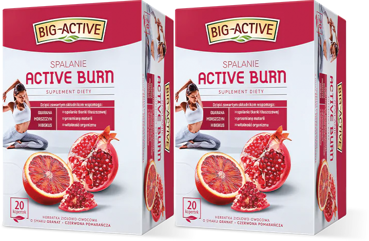 2x Herbata funkcjonalna w torebkach Big-Active Burn Spalanie, 20 sztuk x 2g