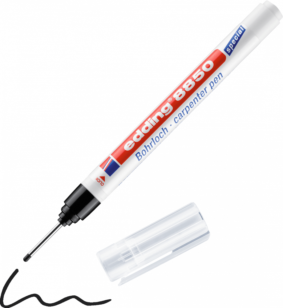 Marker permanentny edding 8850 specjalistyczny z długą końcówką, okrągła, 1mm, 1 sztuka, blister, czarny