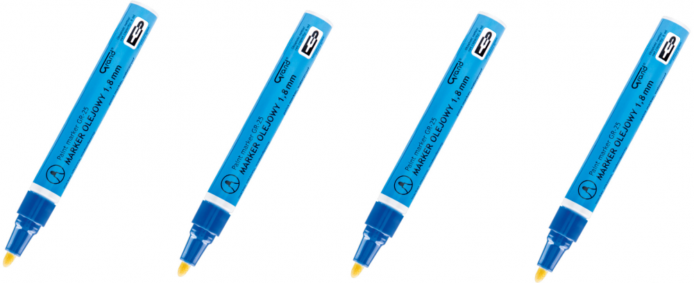 4x marker olejowy Grand, GR-25, okrągła, 1.8mm, niebieski