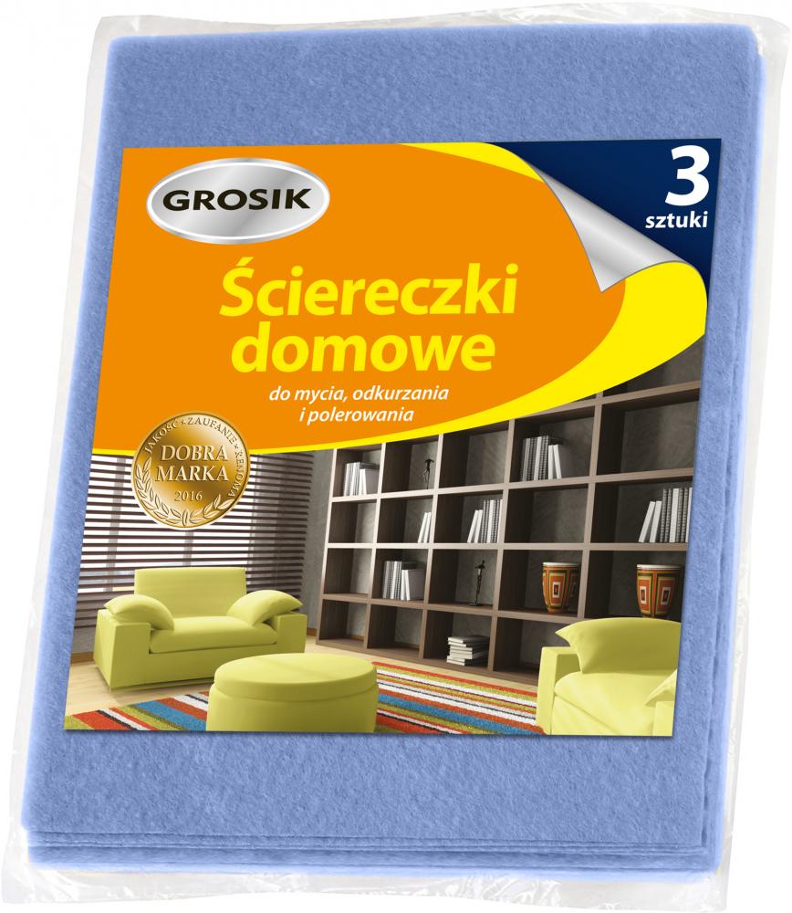 Ściereczka domowa Grosik, wiskoza, 32x38cm, 3 sztuki, mix kolorów
