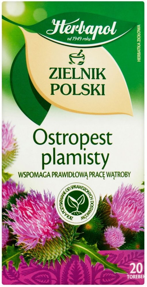 Herbata ziołowa w torebkach Herbapol Zielnik Polski, ostropest plamisty, 20 sztuk x 2g